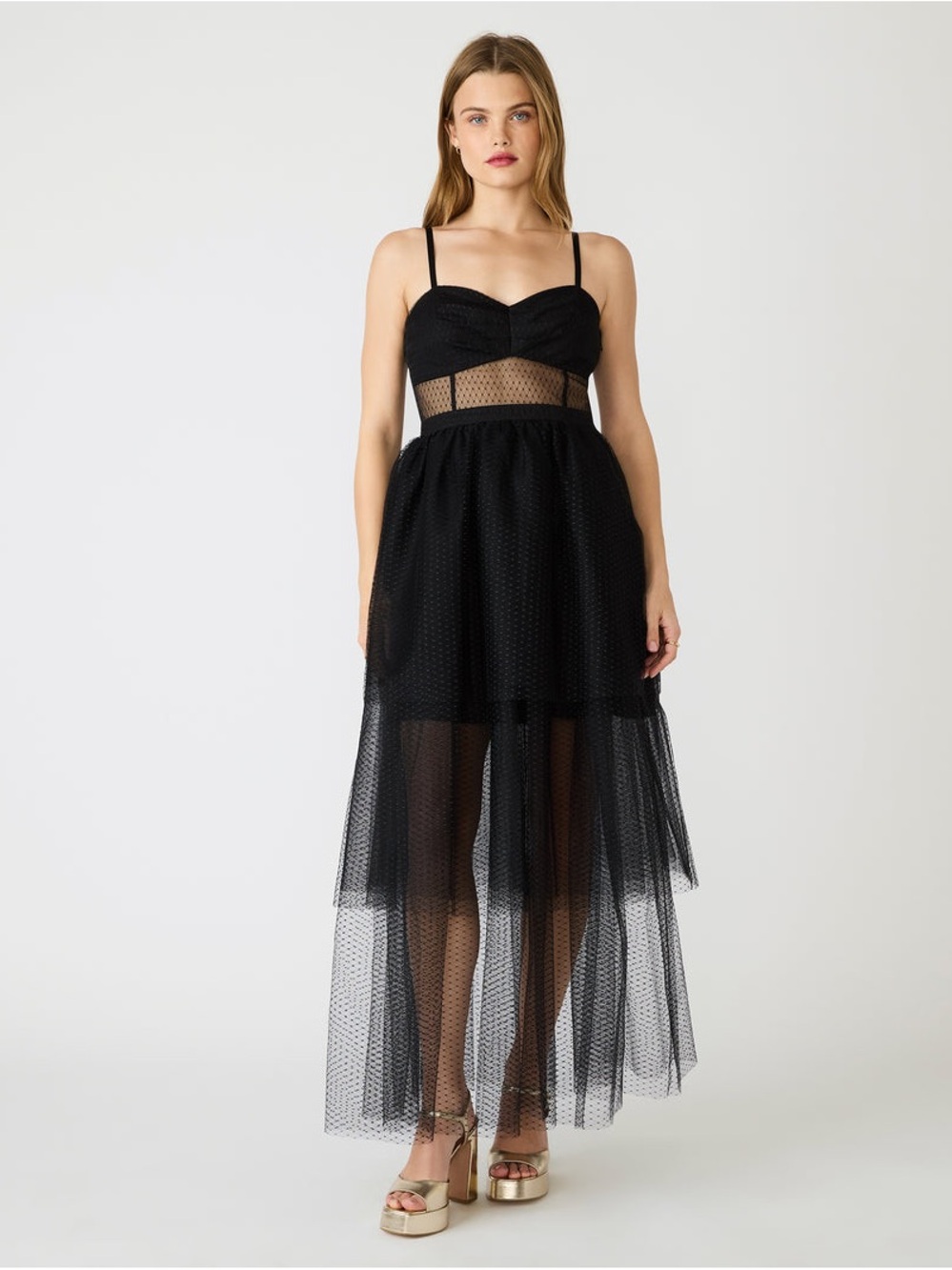 Steve Madden EMILY TULLE DRESS - Black SIZE:3/4 MSRP $189